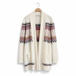 RIKKI’S Fair Isle Open Front Cardigan Sweater